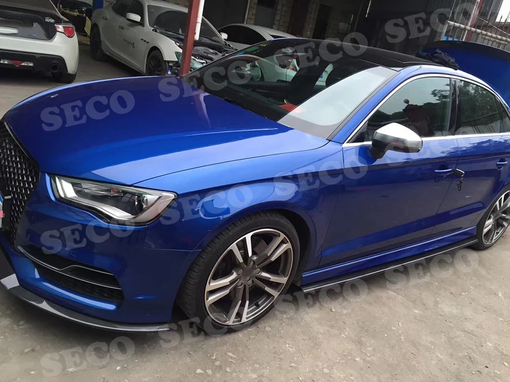 Боковые юбки из углеродного волокна наборы для бампера для Audi A3 S3 RS3 4 двери- боковое лезвие двери фартуки