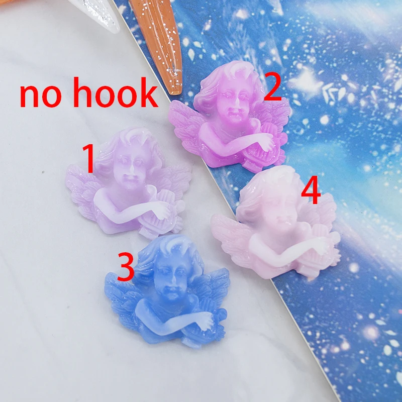 8 шт./лот милый кабошон из полимера для сережек ожерелье подвеска ангел плоская