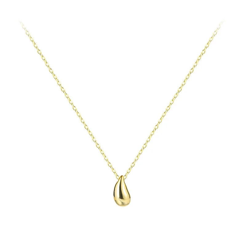 

S925 Silver Necklace For Women Water Drop Necklace Female Cold Wind Clavicle Chain Female Simple Temperament Jewelry Christmas