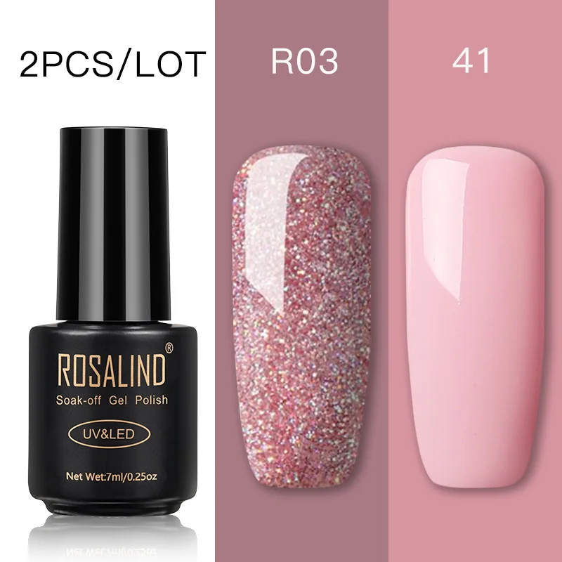 Set 8 ROSALIND Гель-лак для ногтей набор художественный Гель-лак для ногтей Набор для маникюра впитывающий белый праймер Полупостоянный УФ-гель Гибридный лак - Цвет: Set 8