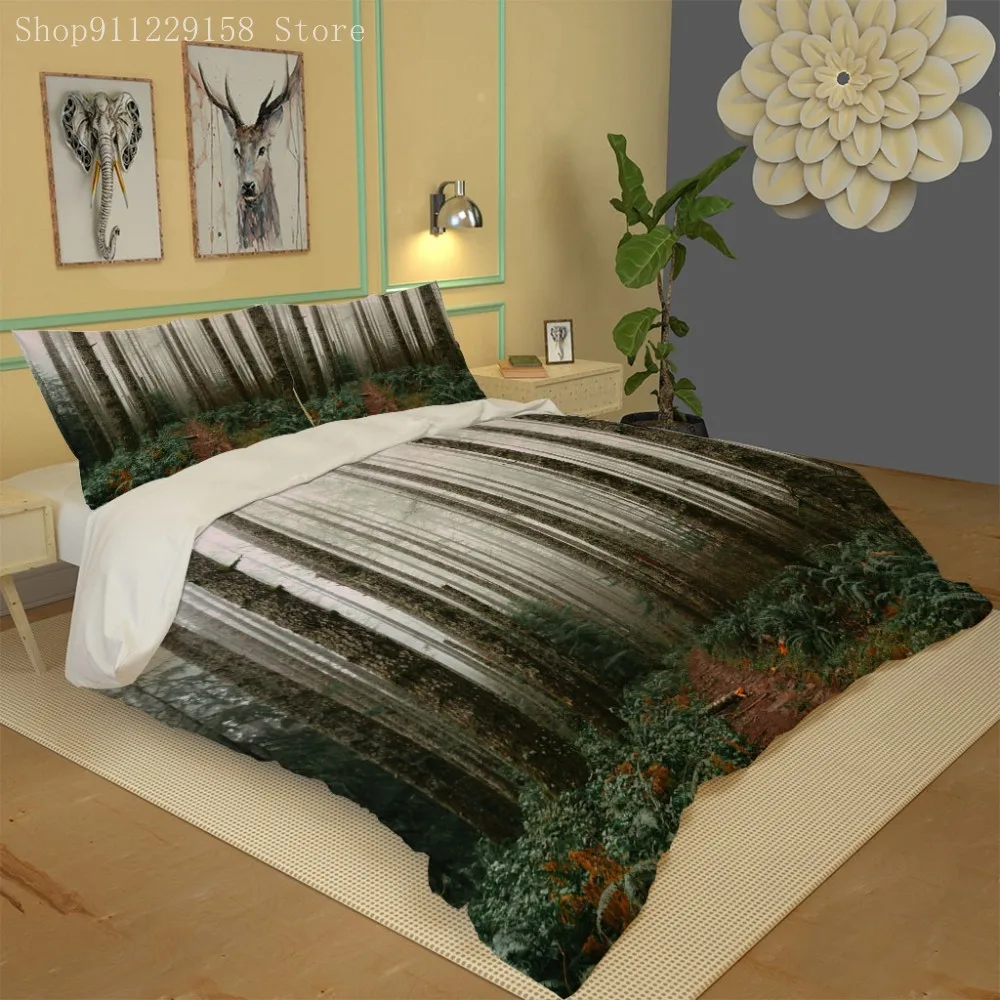 

Forest pictures Beding bedroom sets Super King Duvet Cover Sets 2/3pcs Boy Queen Size Cotton Comforter Bedroom Sets