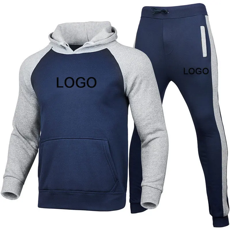 2022 2 Pieces Sets Tracksuit Men Brand Autumn Winter Hooded Sweatshirt +Drawstring Pants Male Sport Hoodies  Sportswear SY025