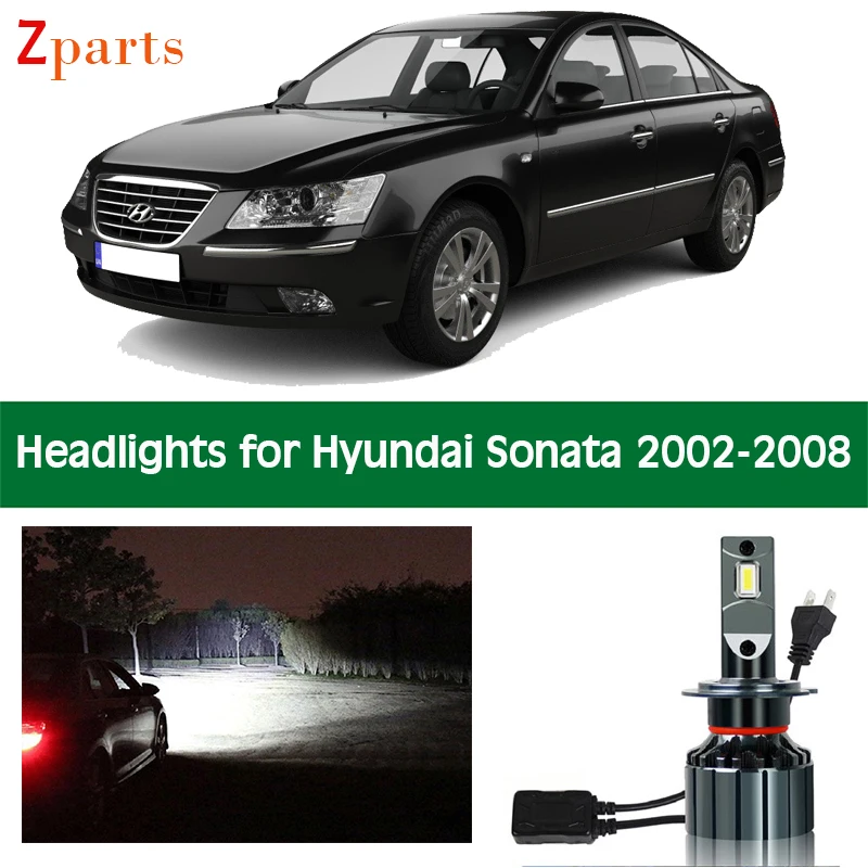 

Car Canbus Headlamp Bulbs For Hyundai Sonata 2002 2003 2004 2005 2006 2007 2008 LED Headlight Low High Beam Lighting Accessories