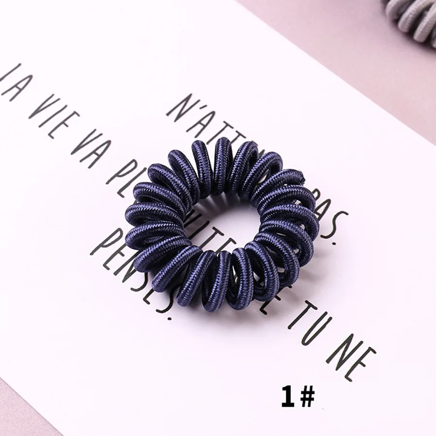 1 Dark blue 2 шт. Модные женские тканевые художественные эластичные резинки для волос, высокие эластичные не поврежденные волосы - Цвет: 1 Dark blue