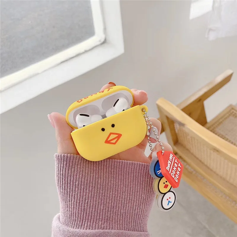 

Case for AirPods Pro Silicone Cartoon Bluetooth Earphone Cases for Apple Air Pods Pro 3 Protective Cover 3D Bear Chicken Cat