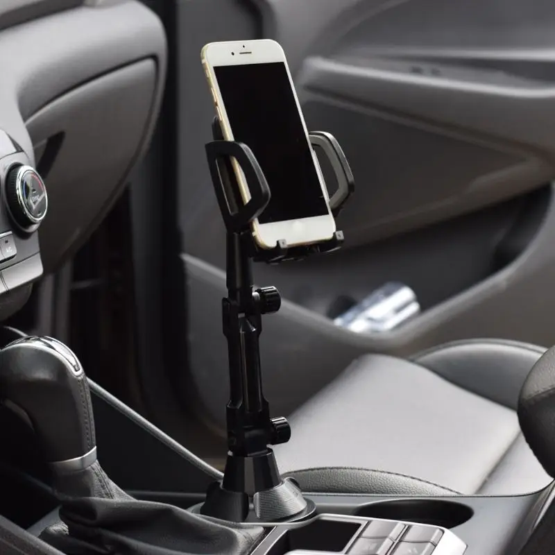 

360 Degree Carbon Fiber Adjustable Angle Type Car Cup Holder Mount Stand Cradle for 3.5-7" Mobile Phones Smartphones GPS