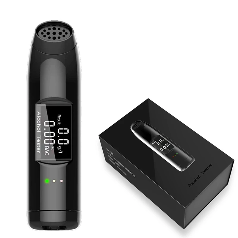 

Алкотестер, портативный тестер дыхания с ЖК-дисплеем USB Перезаряжаемый цифровой детектор алкоголя