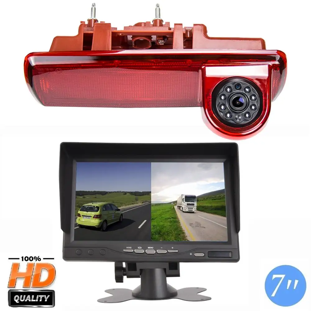 

Freezzmi Car Brake Light Rear View Camera for Renault Trafic X82 Mk3 Opel Vivaro Nissan Primastar Talento + 7 inch Monitor Kit