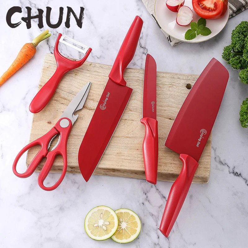 Набор ножей CHUN Pretty из нержавеющей стали набор кухонных розово-красного цвета