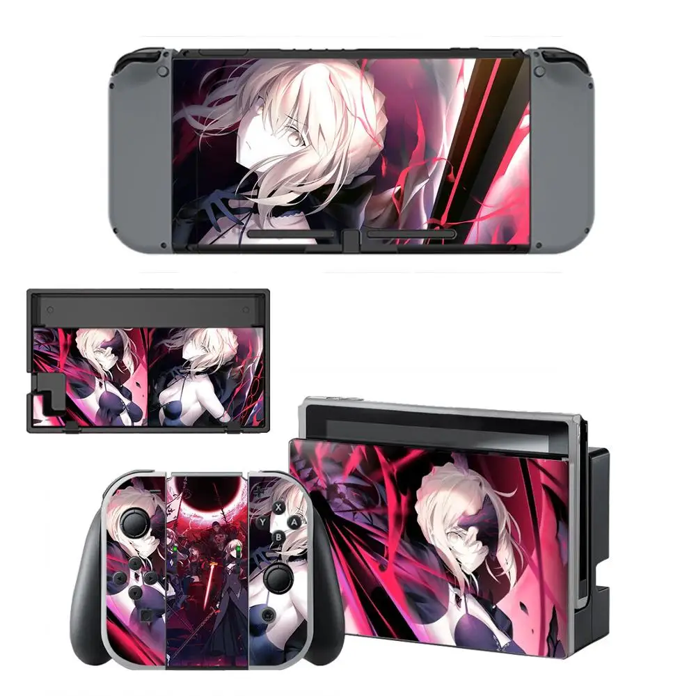 Наклейка с рисунком Fate Saber Girl наклейка для Nintendo Switch консоли NS и контроллера Joy