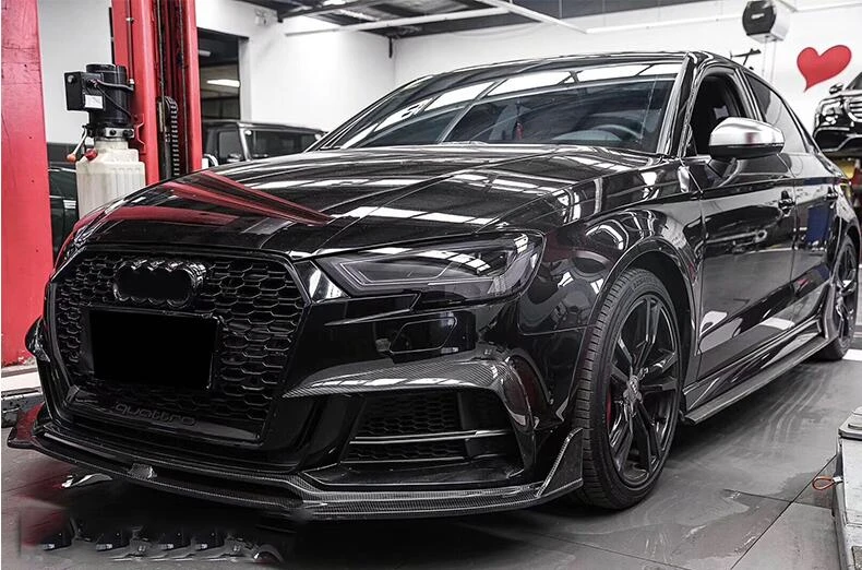 Передняя решетка радиатора для Audi A3 S Line S3 2017 2018 2019 2020 из углеродного волокна