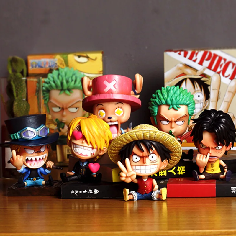 

Фигурки для детей, игрушки для детей Luffy Ace Chopper Zoro Nami Robin Car, декор для стола, куклы, демонстрация, Коллекционная модель, подарок