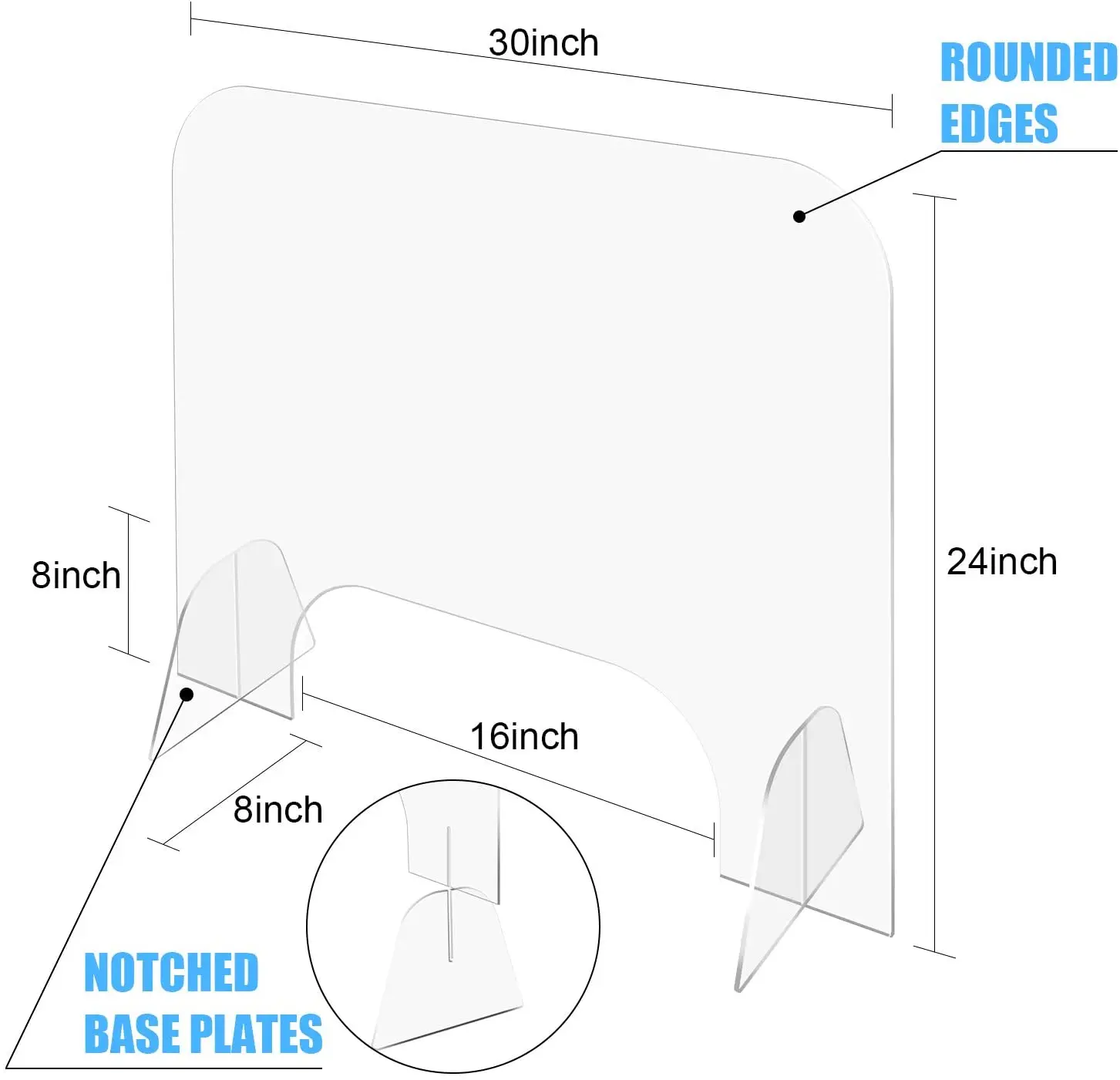 30-дюймовый х 24 дюйма оргстекло щит прозрачный акрил Экран защита для счетчика