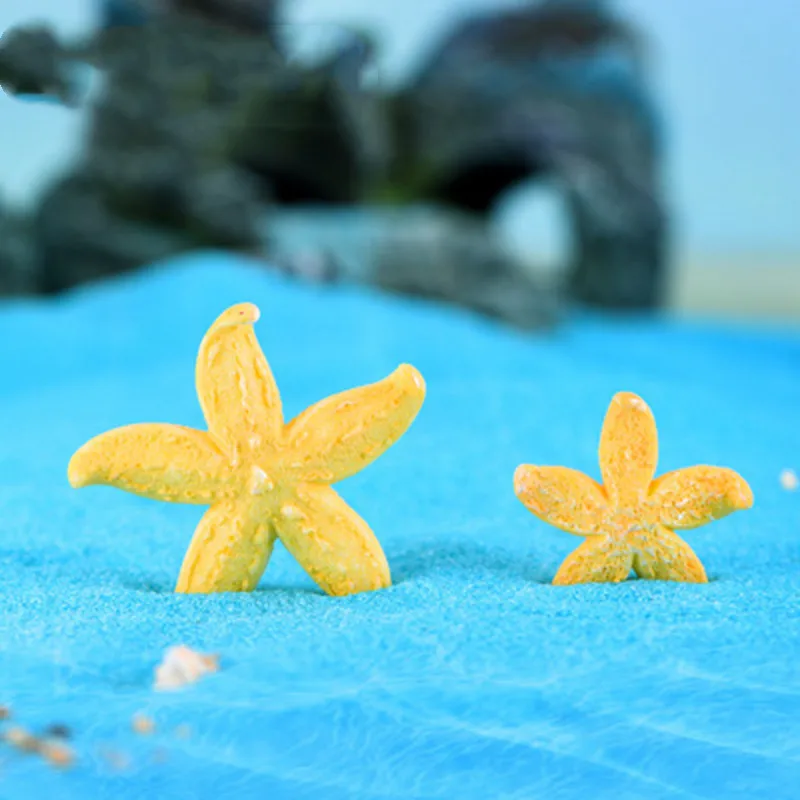 Colorful Ocean star Starfish Shells Ornament Mini Crafts Micro Landscape Miniatures Fairy Garden Decor Fish tank Accessories 1PC |