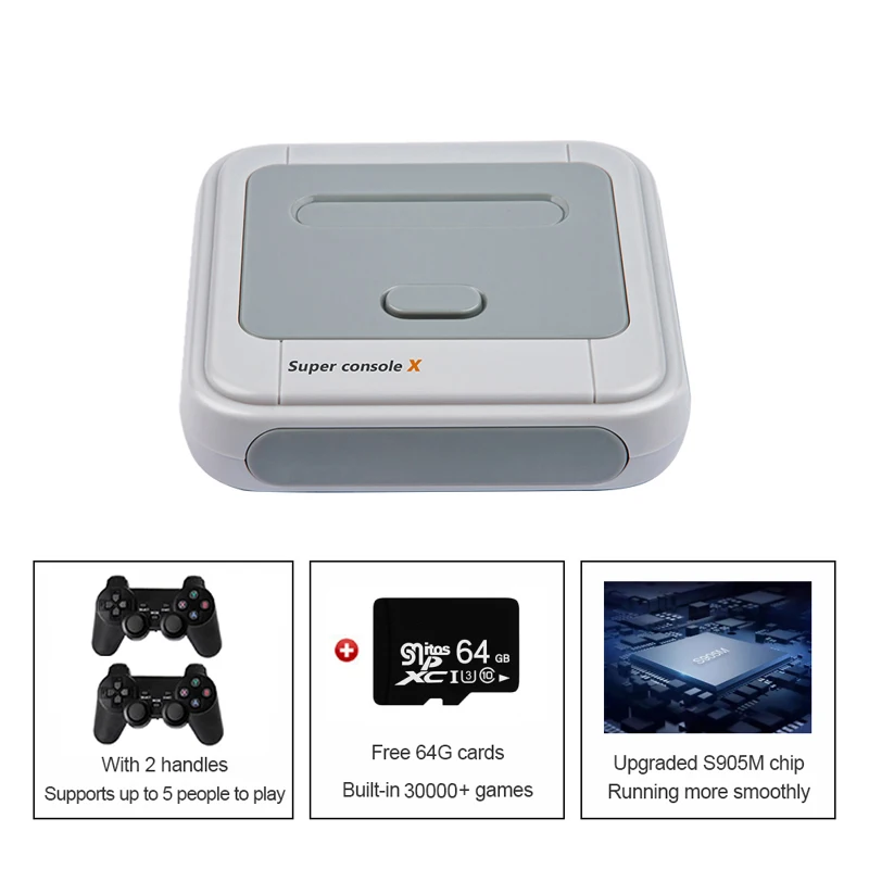 Billig Super Konsole X Hd Video Spiel Konsole Für Psp/Ps1/N64/Dc Gebaut-In 50000 + Spiele Retro Tv Spielkonsole Open-Source-Linux System