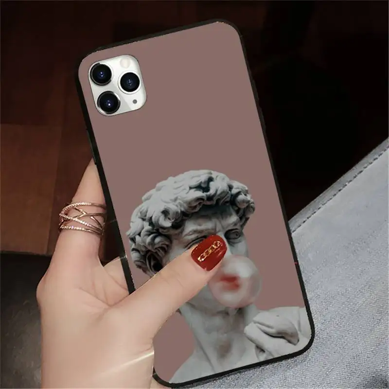 

Statue david art pattern luxury design Phone Case shell for iPhone 11 12 pro XS MAX 8 7 6 6S Plus X 5S SE 2020 XR