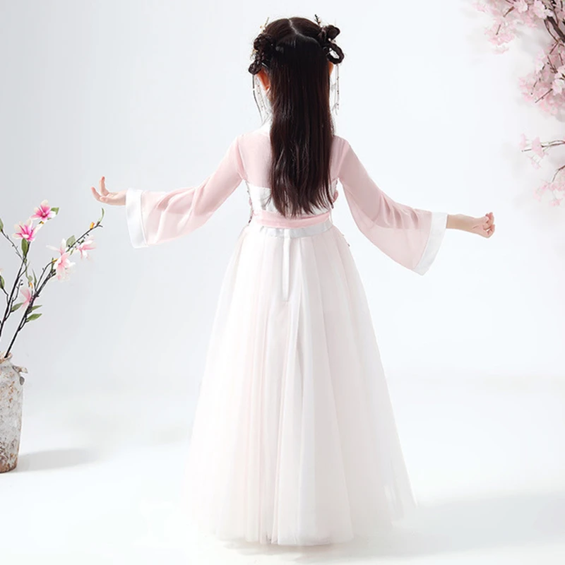 Китайское платье hanfu для девочек супер сказочный костюм маленькой девочки тан