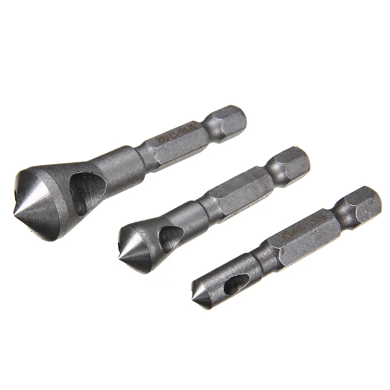 3pcs High Speed Steel Countersink Drill Bit Deburring Tool Set Hex Shank Taper Hole Cutter For Cutting Metal Wood | Инструменты