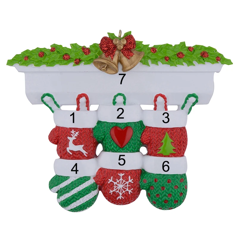 Семейство женских из 4 полирезиновых рождественских персонализированных