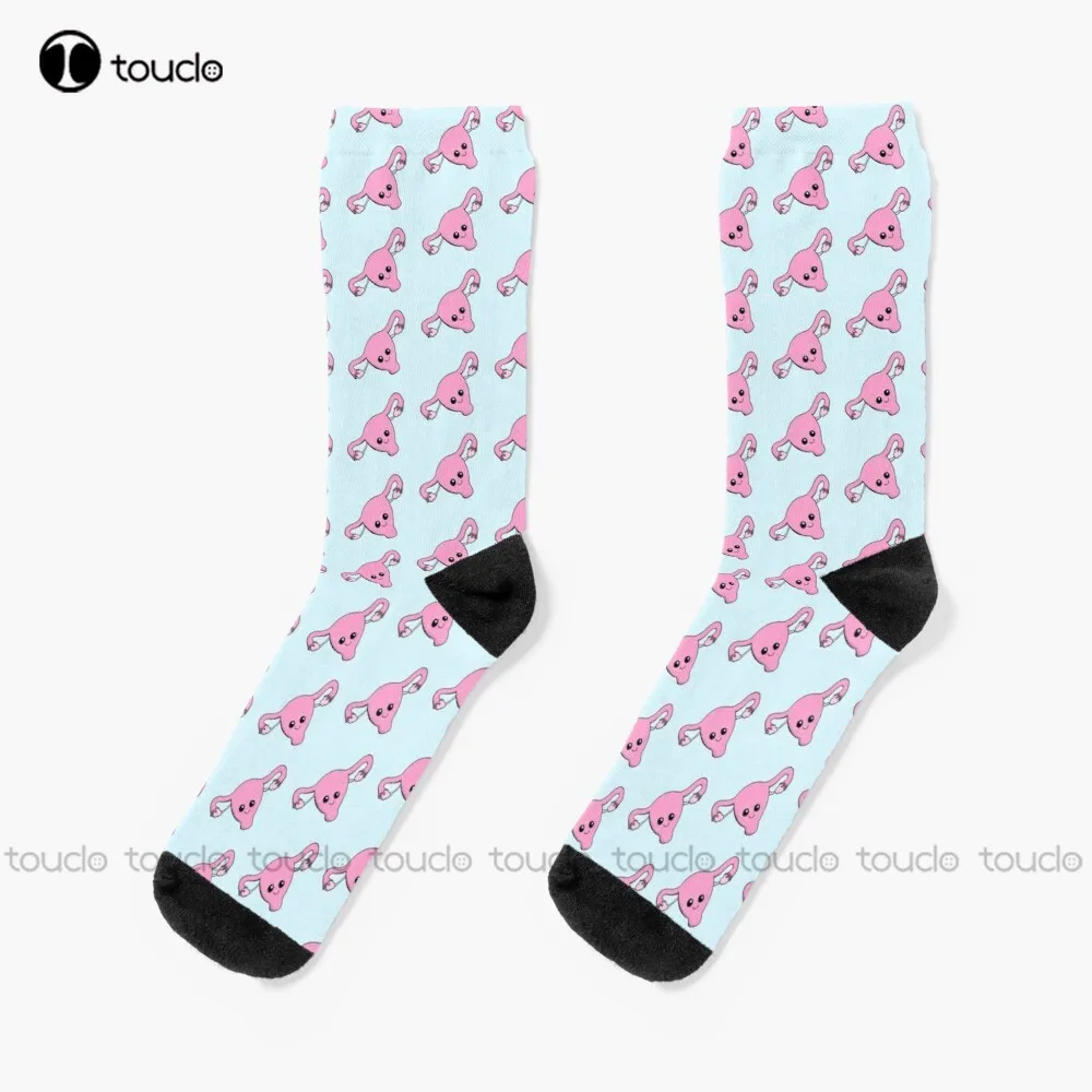 

Cute Uterus Anatomy Organ Biology Doctor Gynecologist Socks For Men Christmas Fashion New Year Gift 360° Digital Print Custom