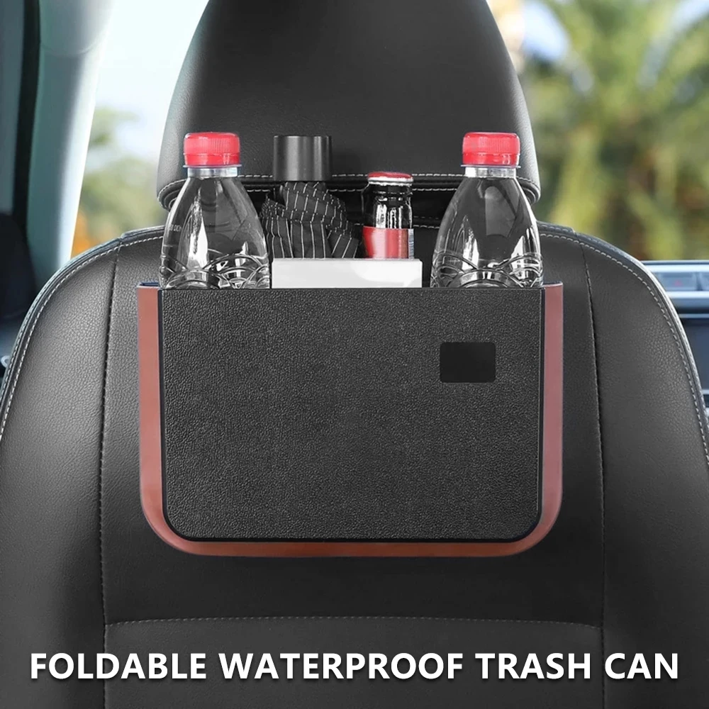 

Waterproof Car Trash Can Bin Auto Car Accessories Organizer Garbage Dump For Trash Can Cars Storage Pockets Closeable Portable