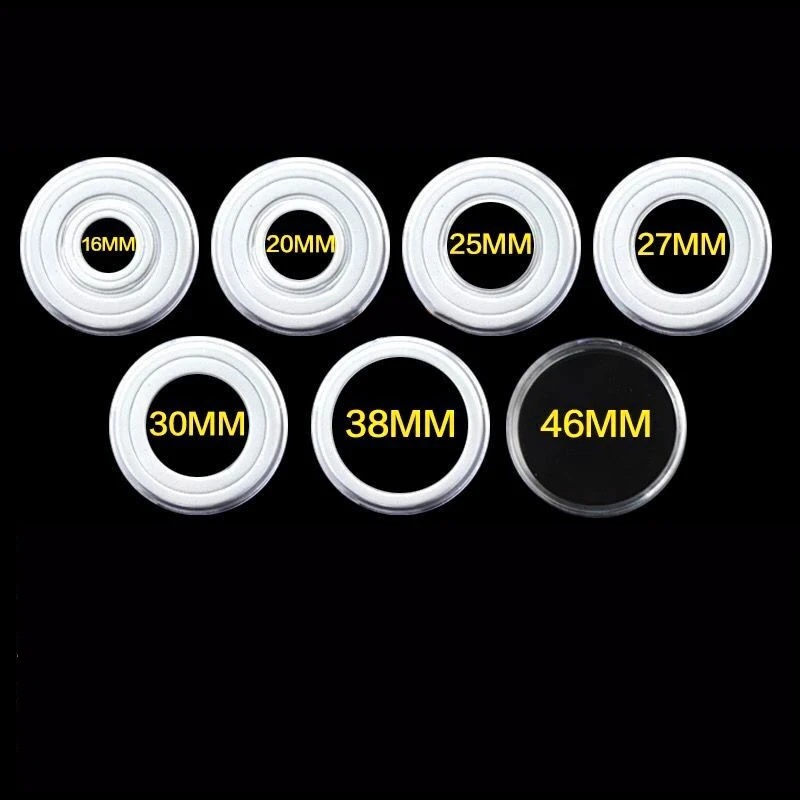 

46 mm Coin Capsules Holder and Protect Gasket Coin Holder 7 Size 16/20/25/27/30/38/46mm for Coin Collection Supplies