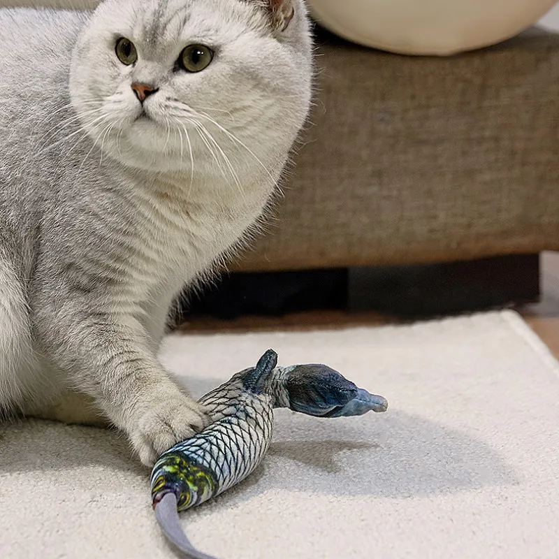 

Creative Simulation Jumping Fish Toy Funny Cat Toy pet toy 128.5cm plush material containing catnip