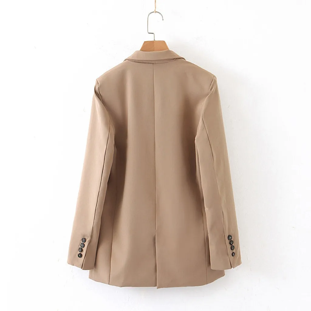 Женский блейзер на пуговицах SAGACE однотонный с длинным рукавом в европейском и