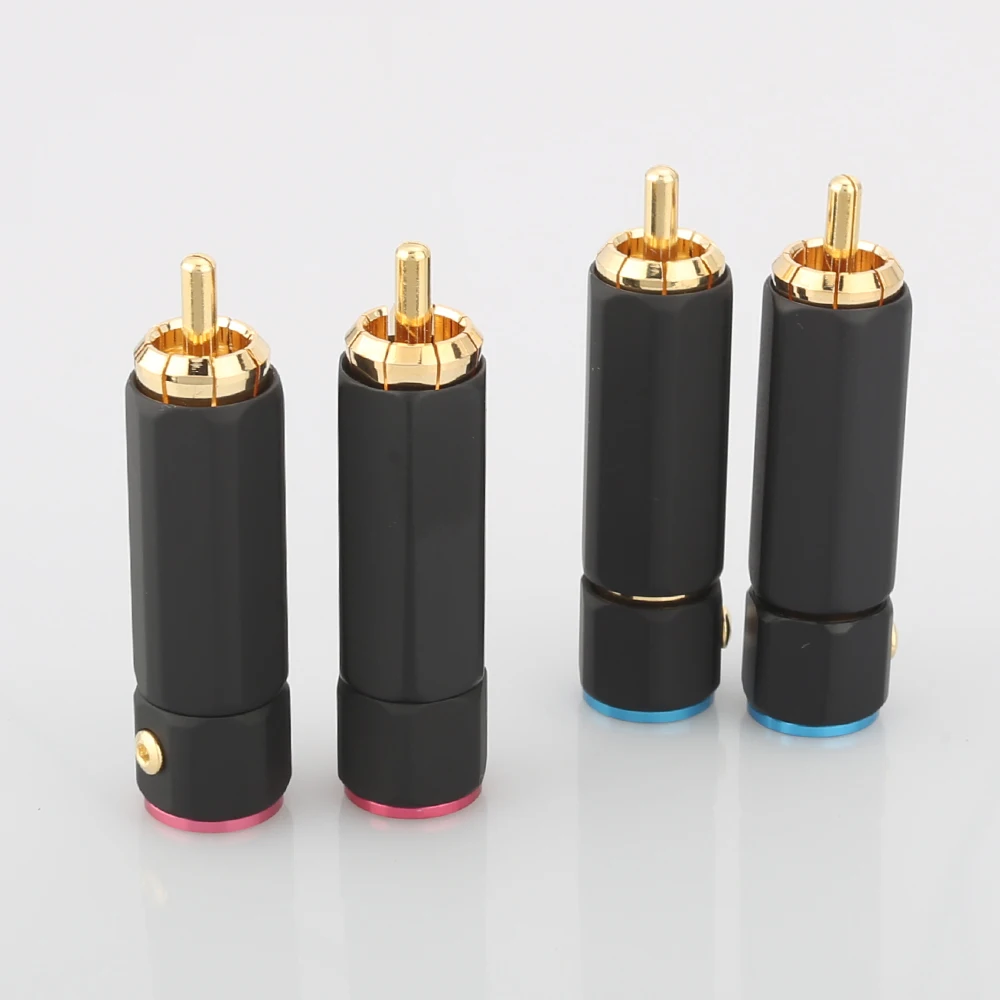 50 шт. в партии разпечатанный RCA штекер кабеля для diy аудио видео не разъем под