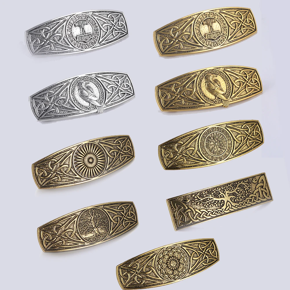 Teamer Viking Barrette for Women Tree of Life Hairpins Celtics Knot Hair Clip Vintage Hairwear Accessories Wicca Jewelry Gifts | Украшения