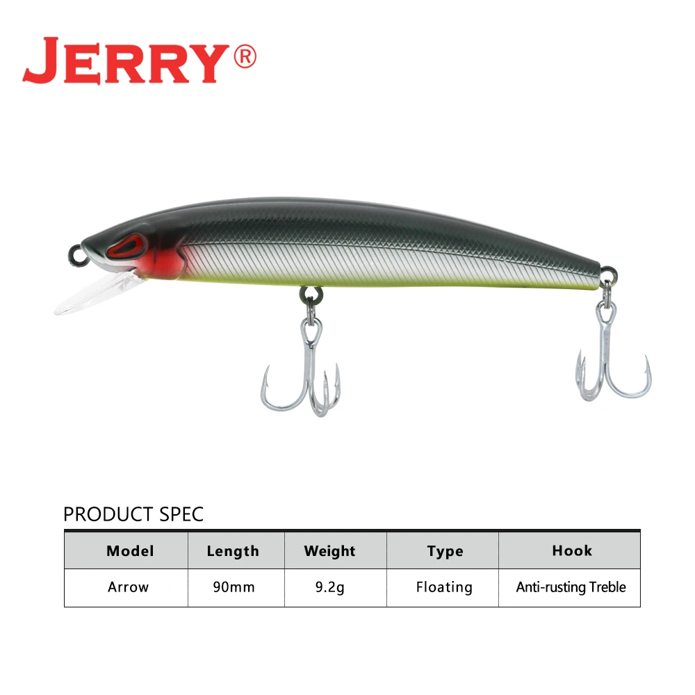 Jerry Arrow Minnow поплавок приманка морской 9 см 7 9g Жесткий Пластик дребезжащий
