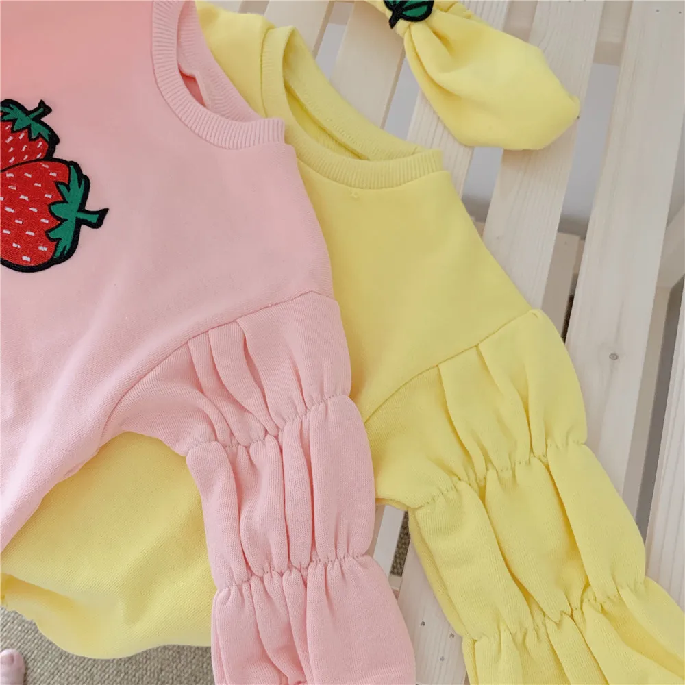 Боди для маленьких девочек Одежда с изображением лимонов малышей Красивая