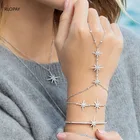 Модный звездный стиль фейерверк AAA кубический циркон женский в форме багета браслет-цепочка медный браслет регулируемый