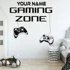 Пользовательское имя видео игровая зона стены Стикеры персонализированные имя Xbox игровой контроллер Наклейка на стену для геймера игровой виниловые обои Декор