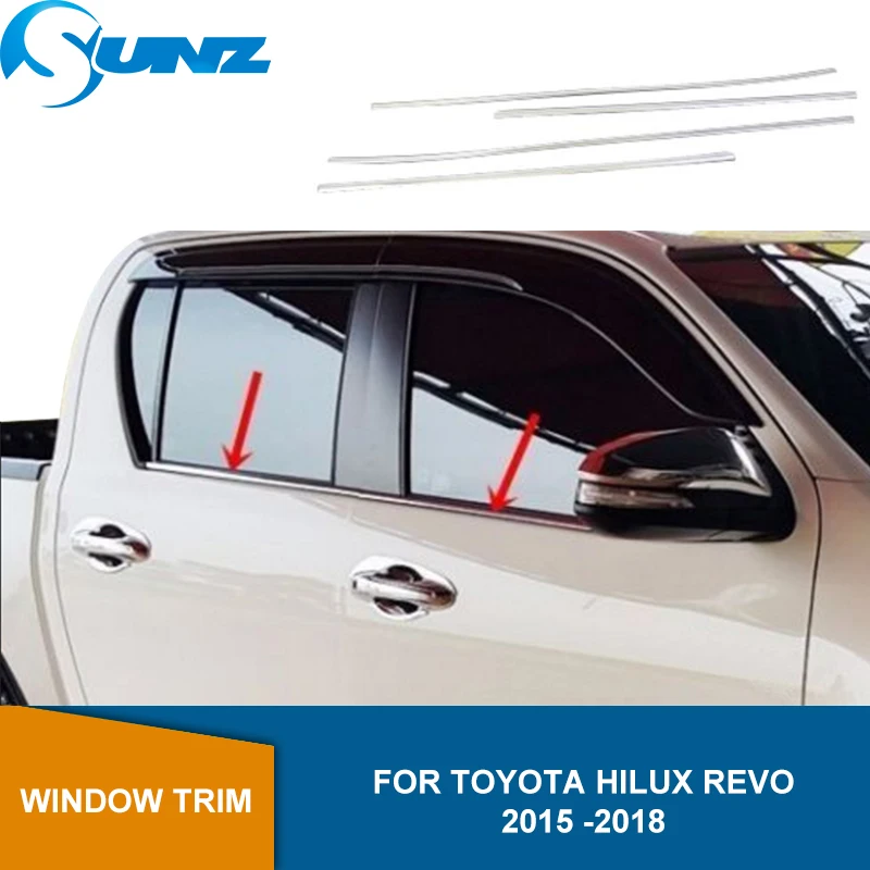 

Отделка окна автомобиля украшения для Toyota Hilux Revo 2015 2016 2017 2018 хромированное Окно двери хромированные столбы крышка Накладка SUNZ