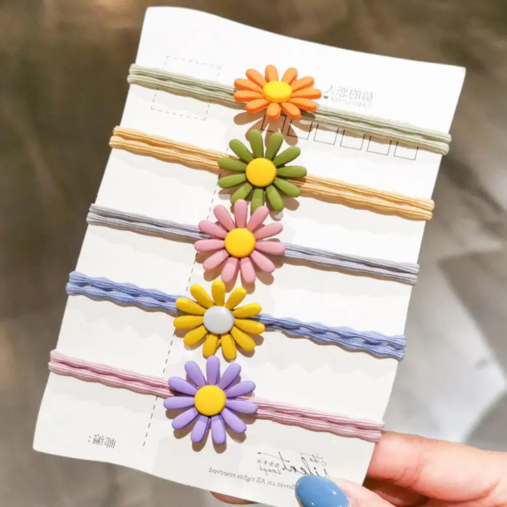 5 шт. свежие головные уборы для девочек эластичная резинка конфетных цветов бант