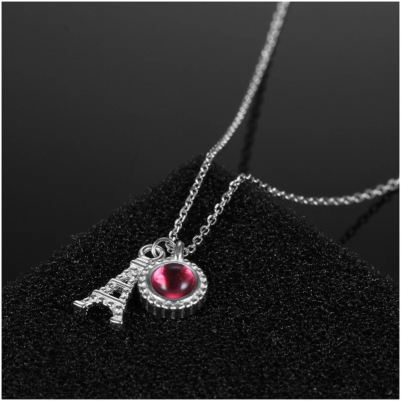 925 стерлингового серебра Эйфелева башня ожерелье подвеска колье для женщин