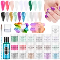 acrylic powder and liquid monomer light color carving nail polymer tip extension crystal powders manicure professional nails