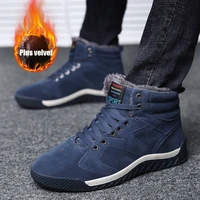 high top mens causal shoes winter large size 38 47 cotton shoes male with fur cold proof warm mans walking footwear snow boots