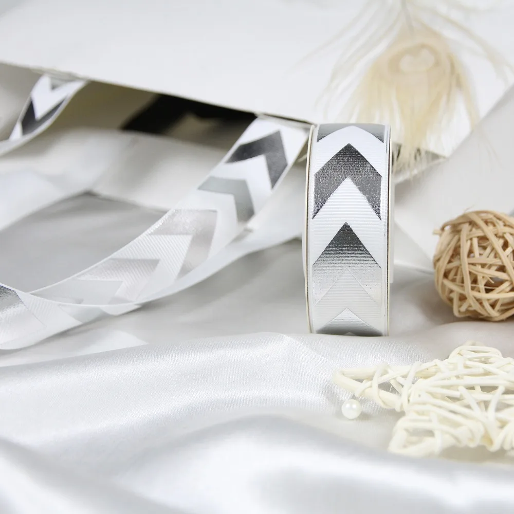 

7/8" 22mm Gold Foil Mini Star Patterns Grosgrain Ribbon Waves&Stripes Gift Bowknot Packing Ribbon DIY 10yards/roll