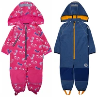 soft shell jumpsuit for boys and girls one piece romper with feet jumpsuit for warmth windproof waterproof thin ski