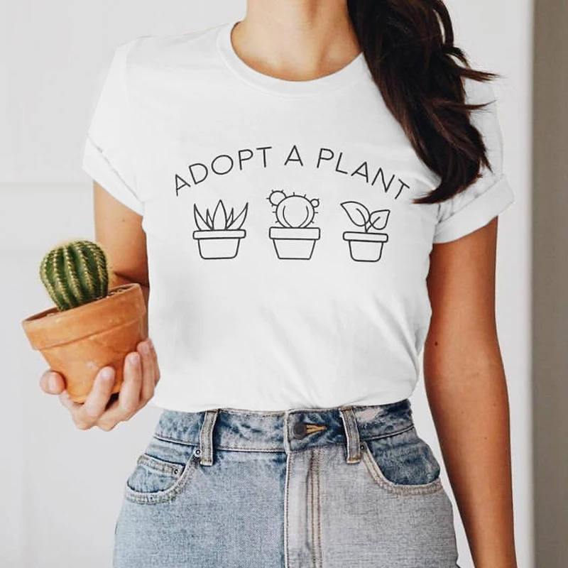 Вегетарианская футболка под растение Милая женская в подарок забавная Женская