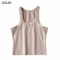 womens tanks tops solid camis sleeveless cropped vest clothing female skinny crop tops streetwear casual slim tanks o neck chic
