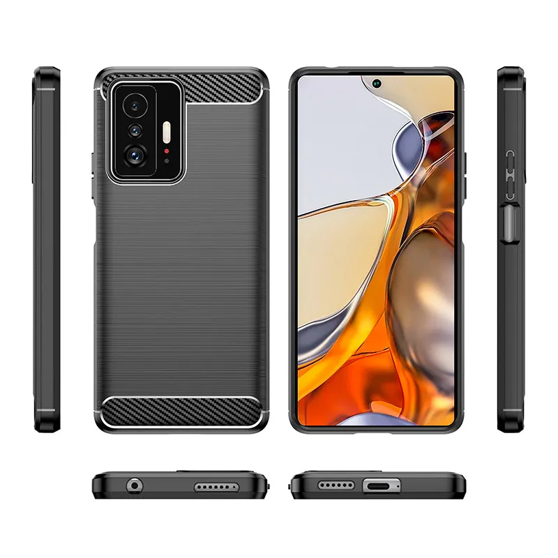 Silicone Case For Xiaomi 11T Pro Case For Xiaomi 11T Pro Cover Shockproof Carbon Fiber Protective Shell For Xiaomi 11T Pro Coque