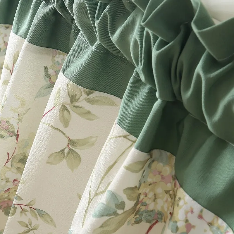 Китайская пасторальная Затемняющая Короткая занавеска для кухни кофейный