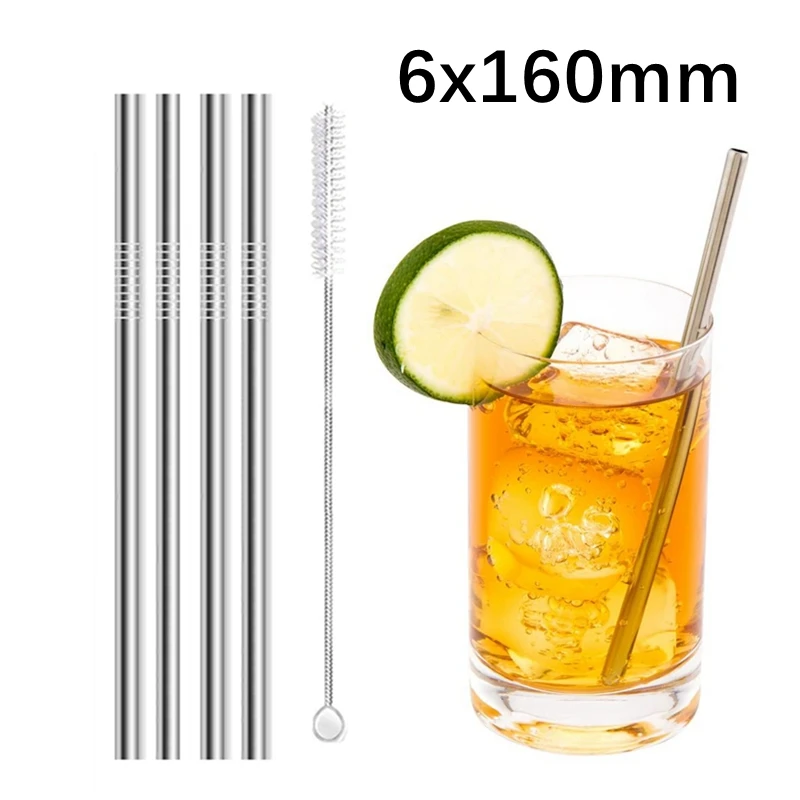 

13/16cm Eco-friendly 304 Stainless Steel Straws Short Cocktail Straws Reusable Metal Straws For Kids Bottle Cup Bar Drinkware