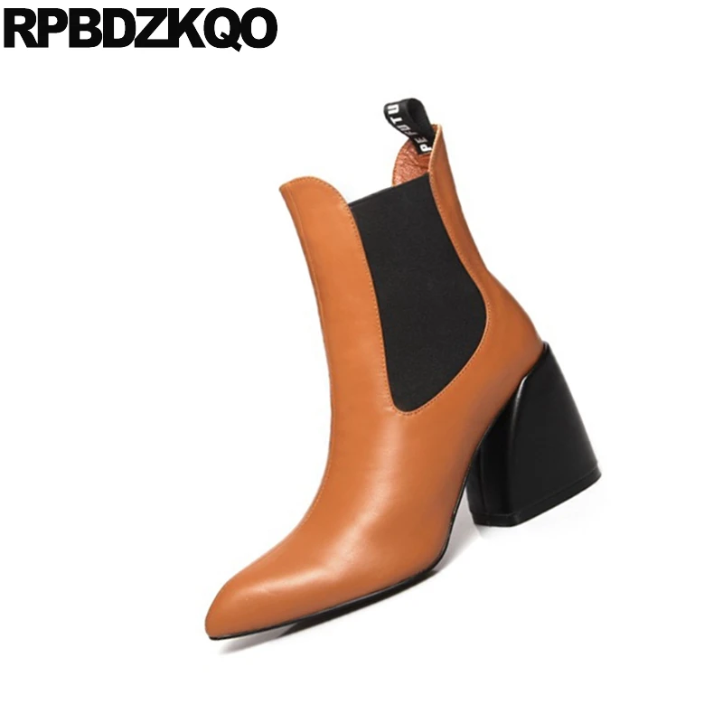 Ботинки Челси женские без шнуровки роскошные брендовые элегантные полусапожки