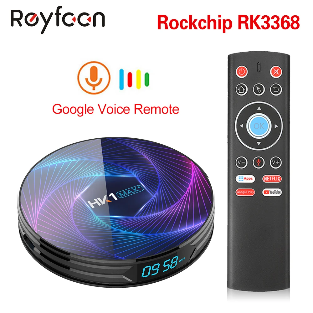 HK1 MAX Plus ТВ приставка Android 9,0 Восьмиядерный Rockchip RK3368PRO USB3.0 1080P H.265 4K 60fps Google плеер Netflix Youtube медиа pla