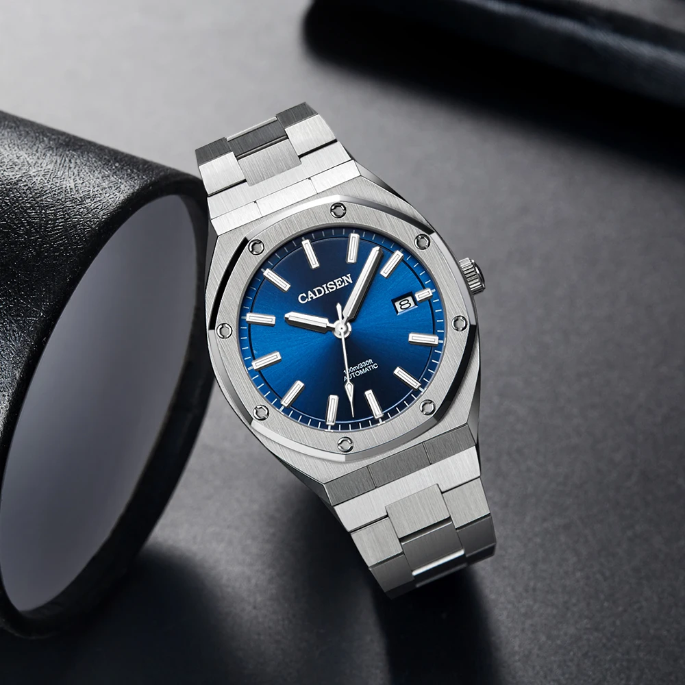 

CADISEN 2020 42MM Men Watches Mechanical Automatic NH35A Blue Watch Men 100M Waterproof Brand Luxury Casual Business Wristwatch