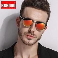 rbrovo 2021 fashion polarized semi rimless sunglasses men brand design retro eyeglasses plastic lunette de soleil femme uv400